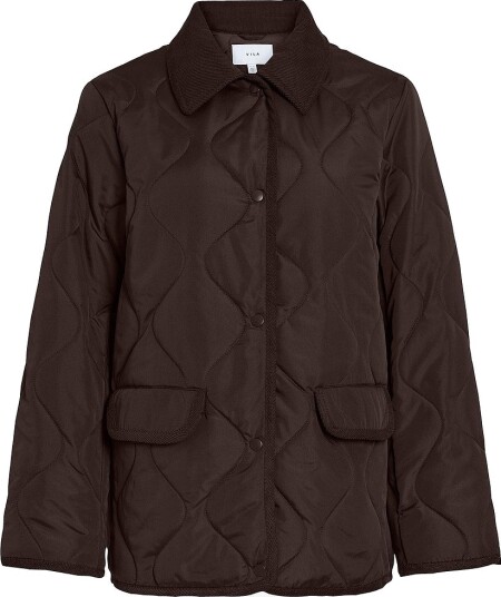 Vila Jakke Vitate L/s Quilt Detail Brun