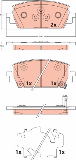 Bremseklosser sett TRW GDB2463