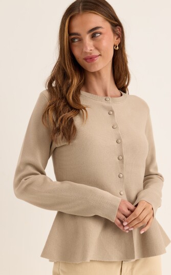 Bubbleroom Knitted Peplum Cardigan