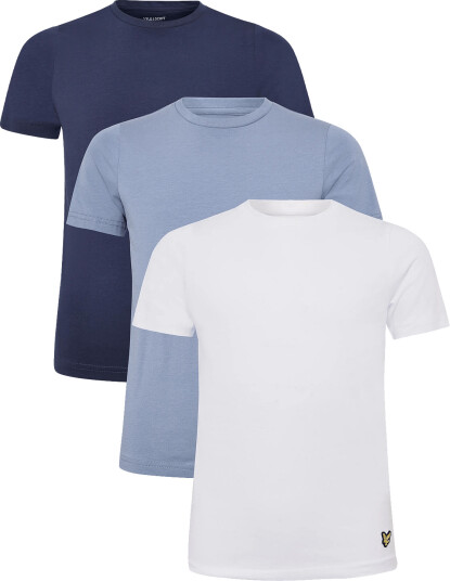 Lyle & Scott Loungewear 3 Pack T Shirts   Navy   110 116