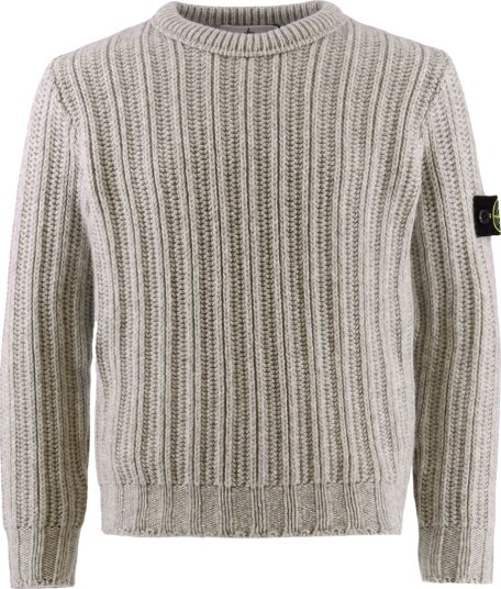 Stone Island Genser Ull/Viskose Grå Melert Stone Island 8 år 128 Genser