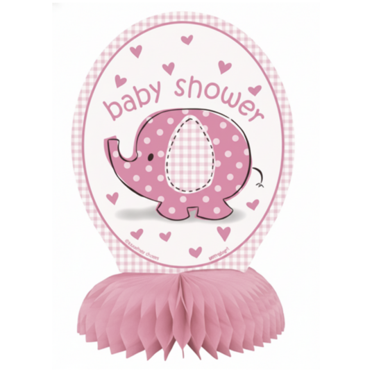 Babyshower Rosa Borddekor "Elefant" Pk/4