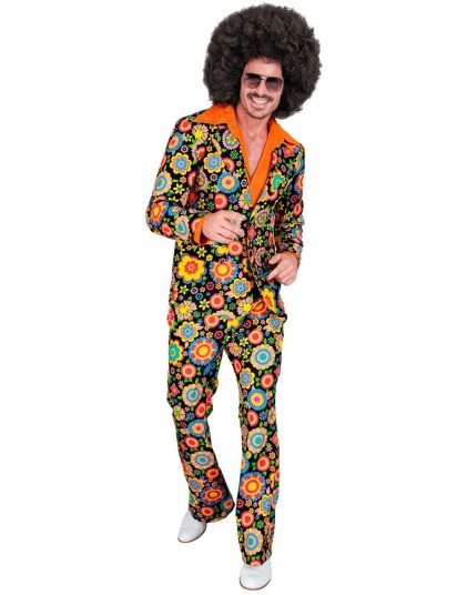 60 talls Mørk Blomstrete Hippie Kostymedress til Herre