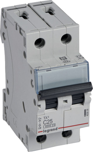 Legrand 5 stk TX³ MCB automatsikring C25 2P 2M 6/6kA