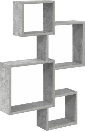 vidaXL Veggcube hyller Veggmontert Betonggrå 64 x 13,5 x 91,5 cm