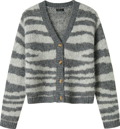 LMTD Cardigan NlfNulos Kort Strikk Dark Grey Melange LMTD 15 16 år 170 176 Cardigan Grå