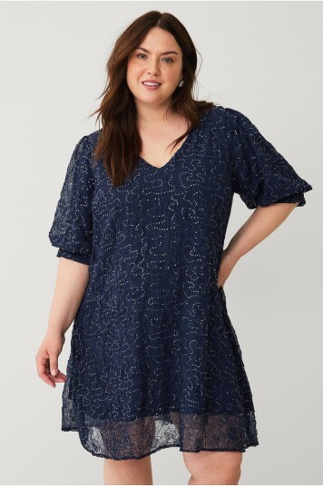 Zizzi - Kjole mJannie, 1/2, Abk Dress - Blå