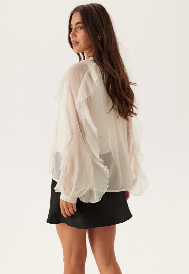 ONLY Onltaryn Ls Romantic Ruffle Blouse Wvn White S ONLY Onltaryn Ls Romantic Ruffle Blouse Wvn White S
