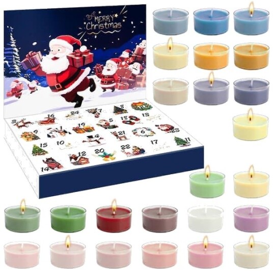Adventskalender duftlys for kvinner gavepakke med 24 telys duftlys julegave DB