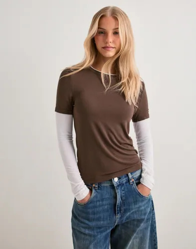 Pieces Brun Pcamio Ls Layering Top Jrs Pieces Brun Pcamio Ls Layering Top Jrs