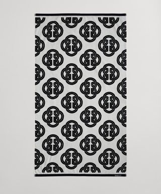 Gant Monogram Print Beach Towel Grey 100X180