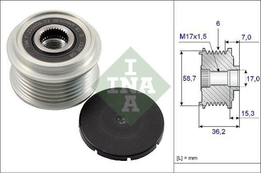 Dynamo remhjul INA 535 0098 10