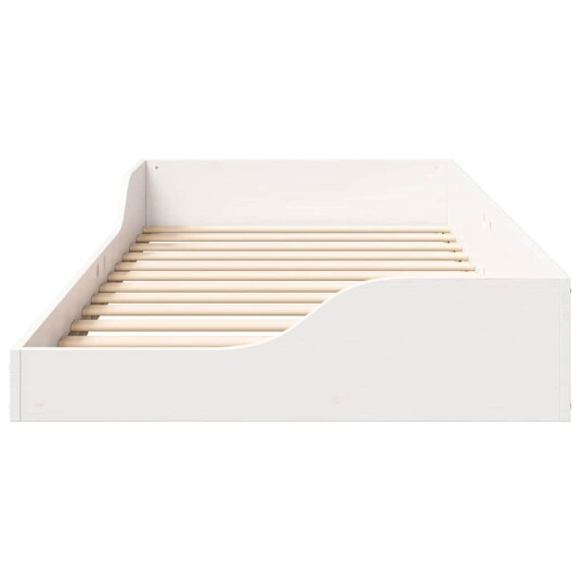  Gulvbedramme Hvit 90 x 200 cm Massiv furu tre