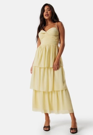 Bubbleroom Occasion Frill Strap Dress Light yellow 46