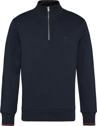 Fred Perry Half Zip Sweatshirt NVY/BRNDY/RCHBRN XS Fred Perry Half Zip Sweatshirt NVY/BRNDY/RCHBRN XS