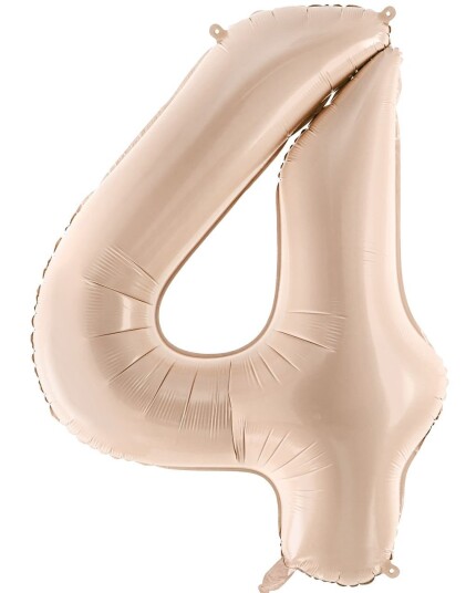 Partydeco Tallet 4 Beige Stor Folieballong 72 cm