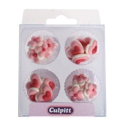 Culpitt Spiselig Kakepynt Små Hjerter Og Blomster Pk/24 Culpitt Spiselig Kakepynt Små Hjerter Og Blomster Pk/24