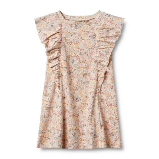 Wheat Jersey Dress Ruffle Shirley Beige 122 Wheat Jersey Dress Ruffle Shirley Beige 122