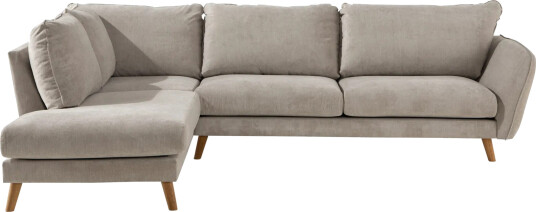 Trend Lyx 4 seters Venstrevendt L formet Sjeselongsofa i Stoff Beige