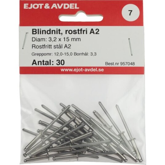 Ejot 120078 Blindnagel SS RFR F30 30-pakning 4,0 x 11,5 mm Innfesting