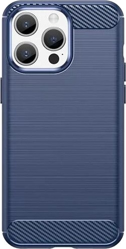 Hurtel Flexible Carbon Pattern Case for iPhone 15 Pro Carbon Case Blue
