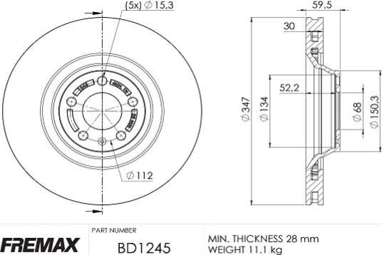 Bremseskive FREMAX BD-1245
