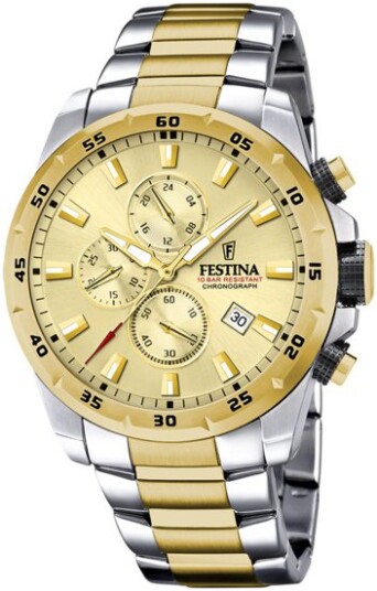 Festina Herreklokke F20562 1 Sport Gull/Gulltonet stål Ø45.5 mm Festina Herreklokke F20562 1 Sport Gull/Gulltonet stål Ø45.5 mm