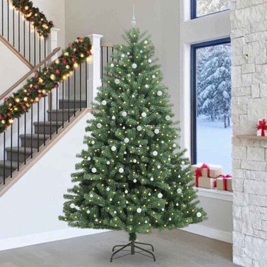 Kunstig sammensatt juletre grønn 300 cm PVC og metall