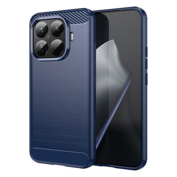 Xiaomi 15T Pro Børstet TPU deksel   karbonfiber Blå