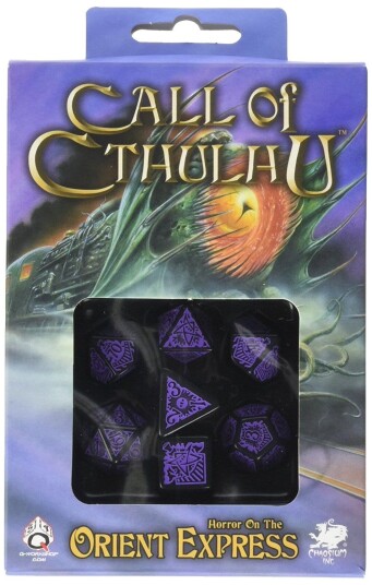 Call of Cthulhu Horror At the Orient Express Poly Black /Purple (7) Terningsett, Call of Cthulhu RPG - Rollespill fra Outland