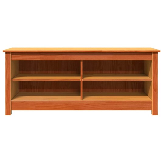 Skobenk med hylle Voksbrun 110 x 38 x 45.5 cm Heltre furu Skobenk med hylle Voksbrun 110 x 38 x 45.5 cm Heltre furu