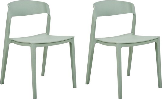 Matsalsstol Beliani Somers set om 2 Beige Mint Green -