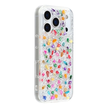 iPhone 17 Pro Max Jaucase Naturstein epoxy deksel Hvit