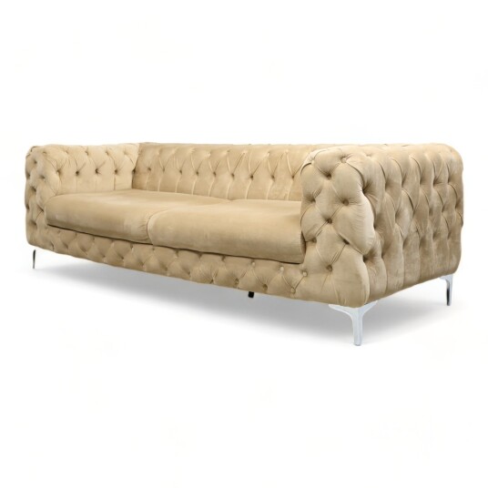 A-Møbler Nyrenset Gyllen velur Chester design 2-seter sofa