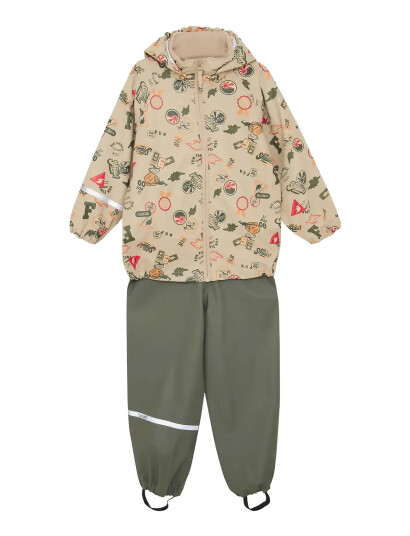 CeLaVi Rainwear Set Aop Khaki green 70 CeLaVi Rainwear Set Aop Khaki green 70