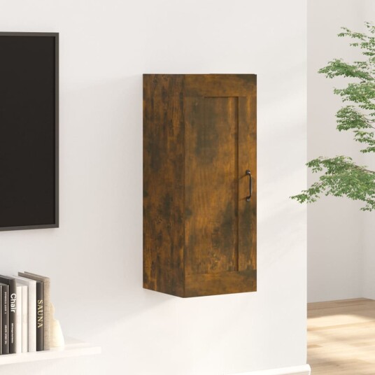 vidaXL Vegghengt skap røkt eik 35x34x90 cm konstruert tre vidaXL Vegghengt skap røkt eik 35x34x90 cm konstruert tre