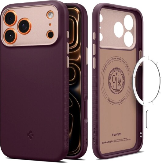 Spigen Nano Pop MagSafe-deksel for iPhone 17 Pro - Burgunder