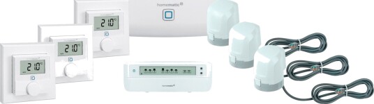Homematic IP Gulvvarmepakke med Access Point Termostater og Aktuatorer L Hvit