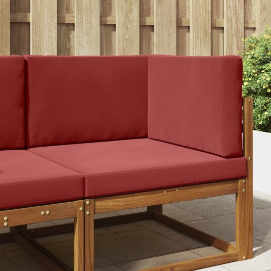 vidaXL Ute sofa pute 3 pcs Vinrød Polyester
