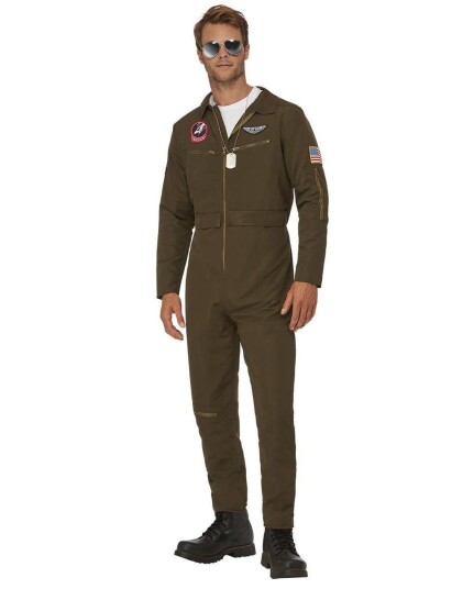 Maverick Aviator Lisensiert Top Gun Kostyme til Mann Strl Large