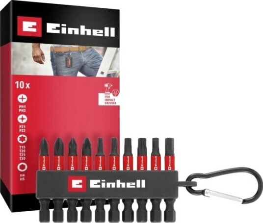 Einhell Karabinskrue-/Bitssett Impact 10 Deler 118633 1/4" 6,3 Mm Ph Pz Torx (118633) Einhell Karabinskrue-/Bitssett Impact 10 Deler 118633 1/4" 6,3 Mm Ph Pz Torx (118633)