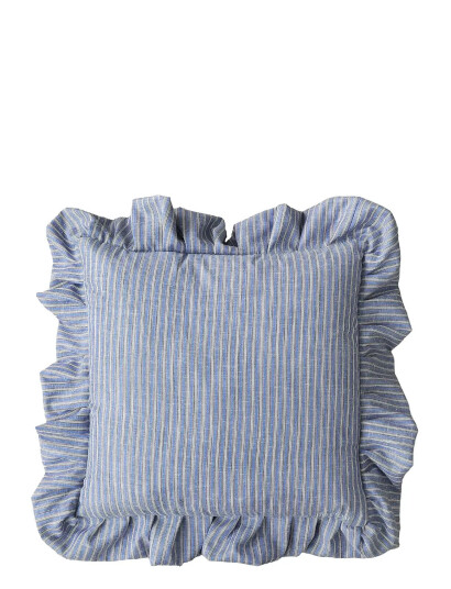 Mimou Frill Cushion Stripe - Blue - 50X50