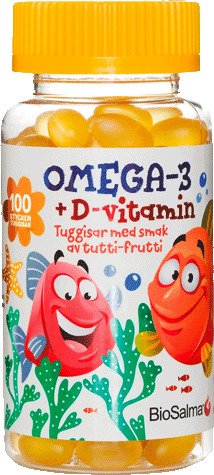 Omega-3 + Vitamin D Barn 100 Tyggetabletter