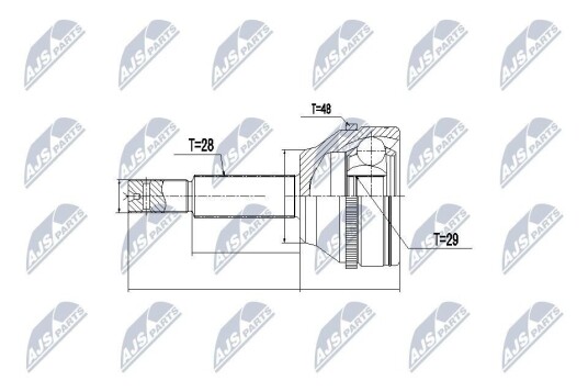 Nty Drivknute drivaksel NTY NPZ FR 033