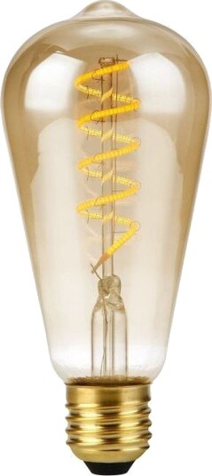Spl E27 4W dimbar LED pære ST64 Rustika Flex filament 200lm gullfarget glass 2000K Dimbar : Dimbar Kulør : Ekstra varm Spl E27 4W dimbar LED pære ST64 Rustika Flex filament 200lm gullfarget glass 2000K Dimbar : Dimbar Kulør : Ekstra varm