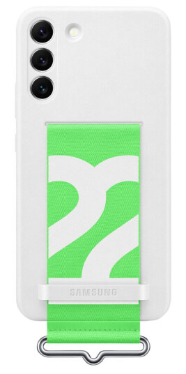 Samsung Galaxy S22+ Silikondeksel med Stropp Hvit