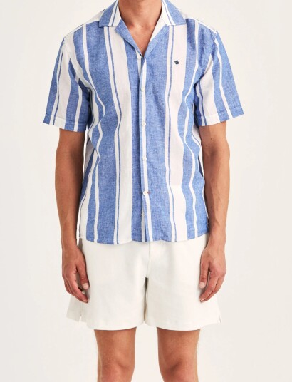 Morris Resort Linen Ss Shirt Classic Fit   Multi/patterned   XS