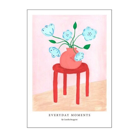 Poster & Frame - Camilla Bergqvist poster 50x70 cm red stool Poster & Frame - Camilla Bergqvist poster 50x70 cm red stool