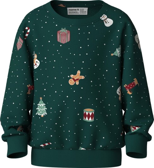 Name It Nmnvohom Sweatshirt med Julen Mønster 104 Grønn Name It Nmnvohom Sweatshirt med Julen Mønster 104 Grønn