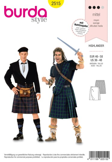 Burda 2515 - Highlander EUR: 46-58, US: 36-48